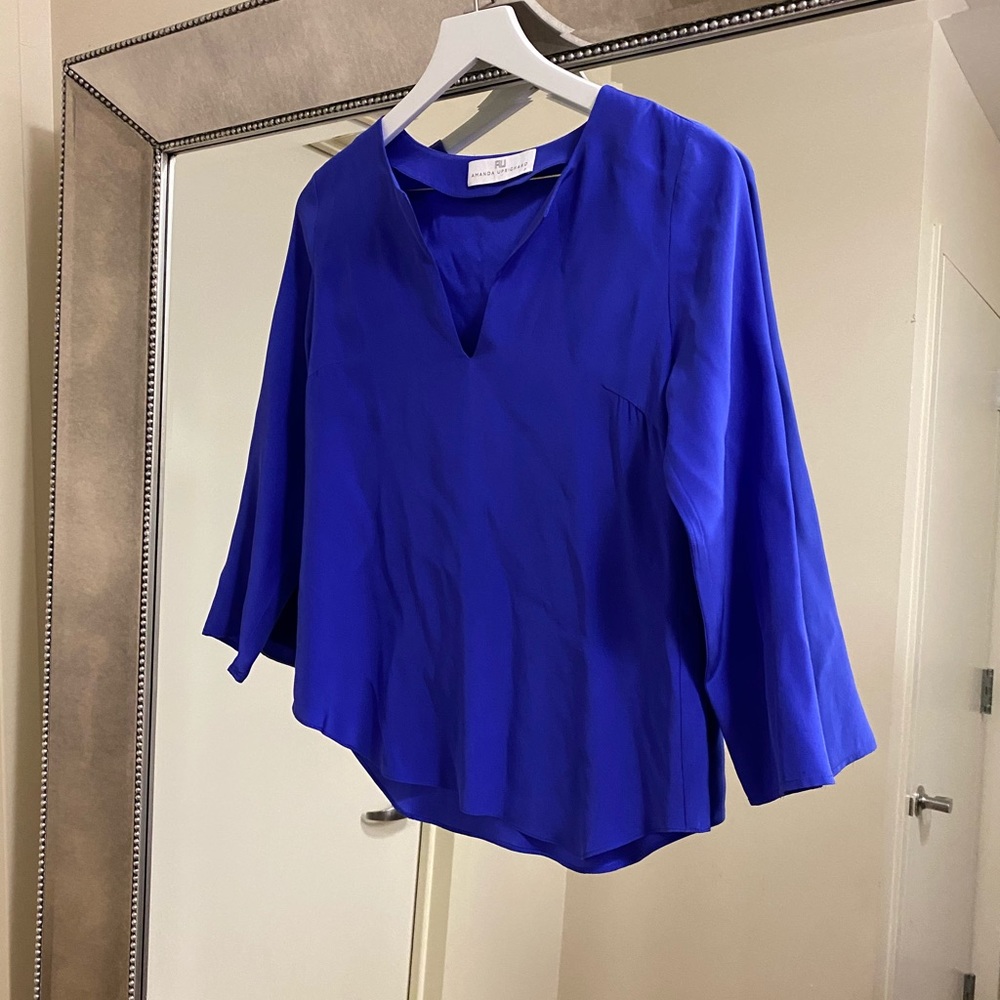 Amanda Uprichard V Neck Silk Top